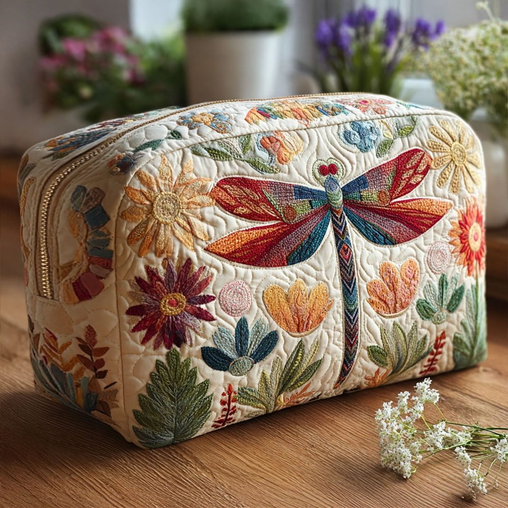 Celestial Hover Quilted Makeup Bag