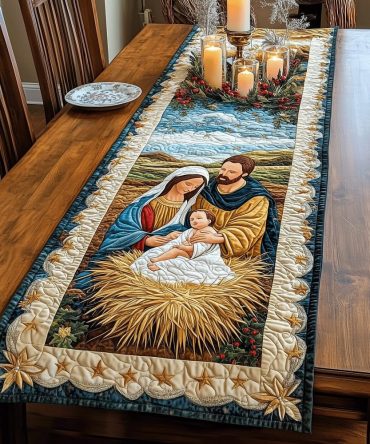 Celestial Nativity Quilted Table Runner