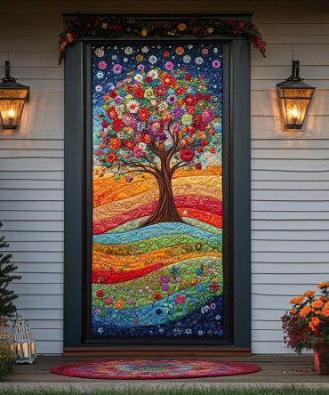 Celestial Roots Quilted Door Cover