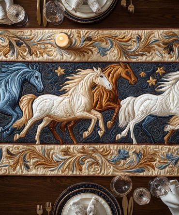 Celestial Stallions Quilted Table Runner