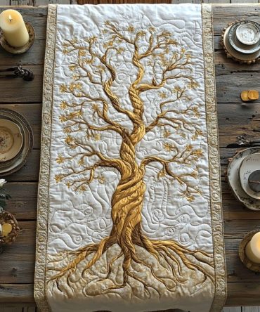 Celestial Tree Quilted Table Runner