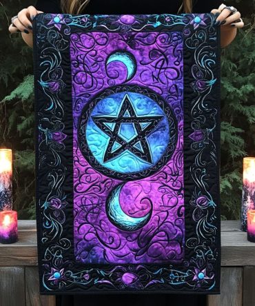 Celestial Wicca Glow Quilted Table Runner