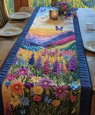 Celestial Wings Quilted Table Runner
