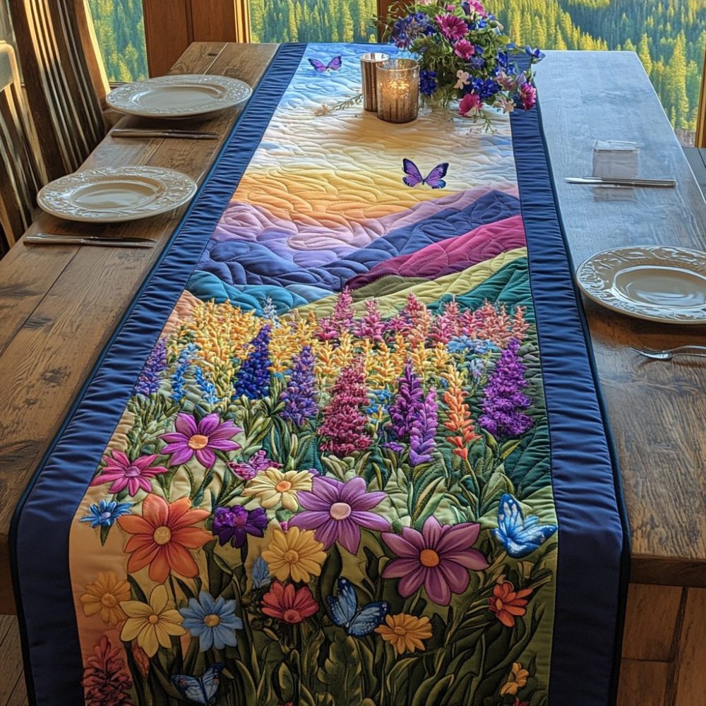 Celestial Wings Quilted Table Runner