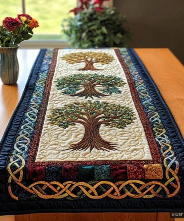 Celtic Tree Quilted Table Runner