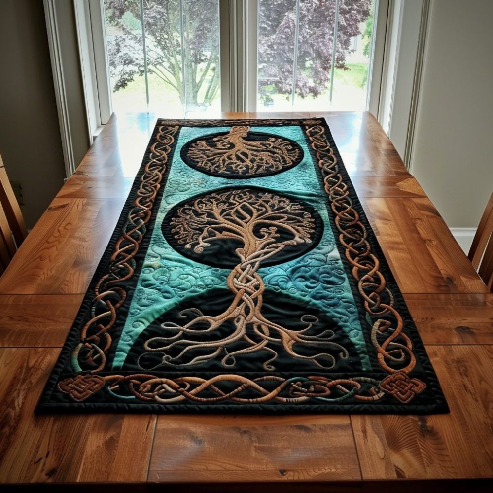 Celtic Twilight Tree Quilted Table Runner