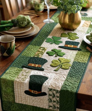 Celtic Clover Quilted Table Runner