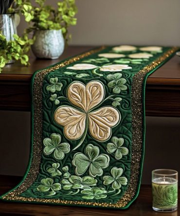 Celtic Green Quilted Table Runner