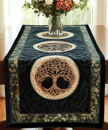 Celtic Tree Glow Quilted Table Runner