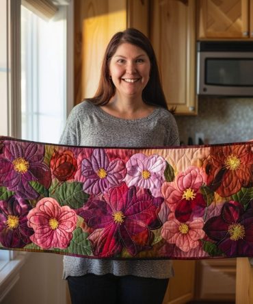 Charming Blossoms Quilted Table Runner
