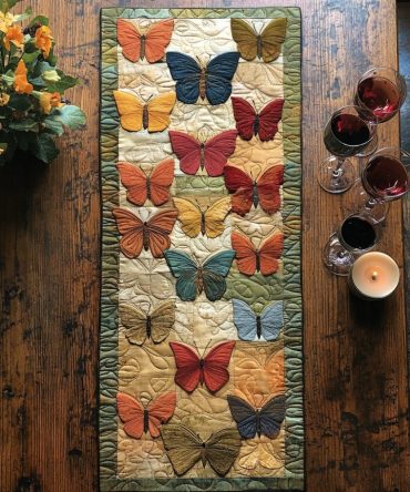 Chasing Butterflies Quilted Table Runner