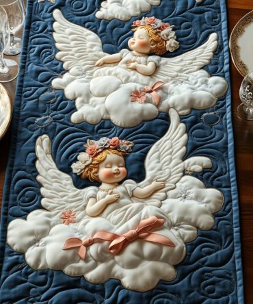 Cherub Charm Quilted Table Runner