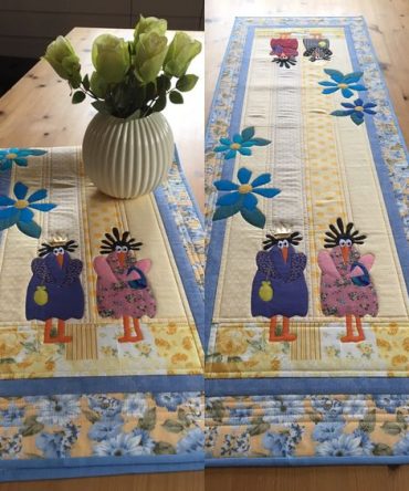 Chicken Sweethearts Quilted Table Runner