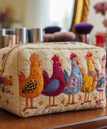 Chicken Joy Quilted Makeup Bag