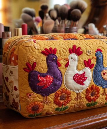 Chicken Light Quilted Makeup Bag