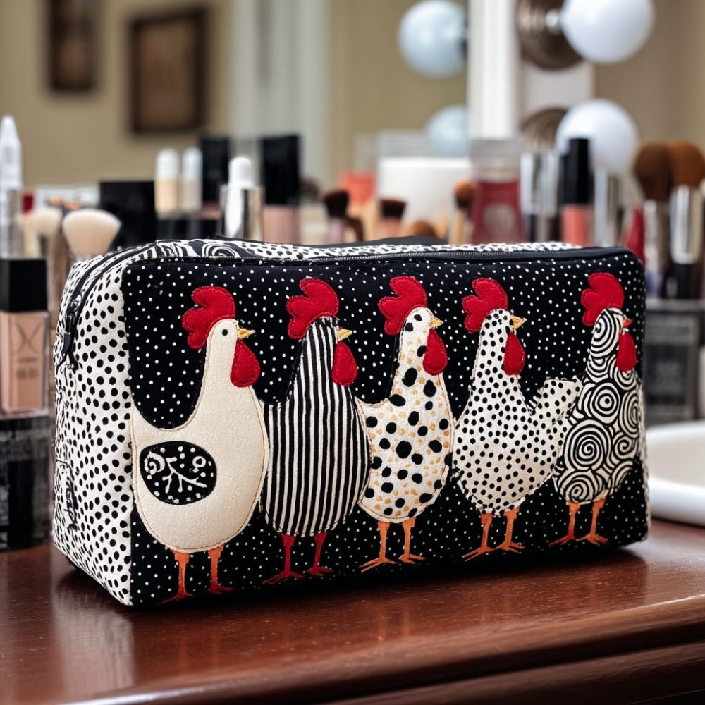 Chicken Nest Quilted Makeup Bag