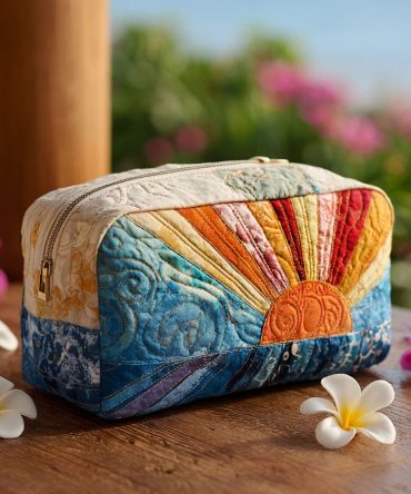 Chill Wave Quilted Makeup Bag