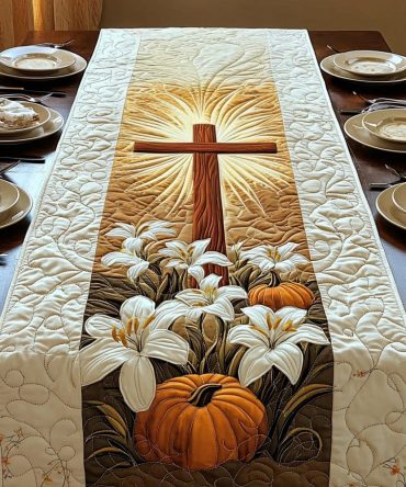Christian Cross Radiance Quilted Table Runner