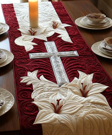 Christian Cross Revival Quilted Table Runner