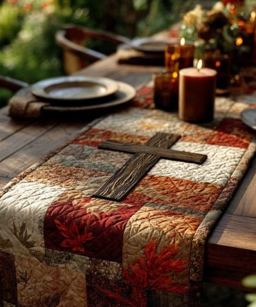 Christian Cross Spirit Quilted Table Runner