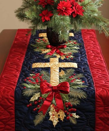 Christmas Faith Quilted Table Runner