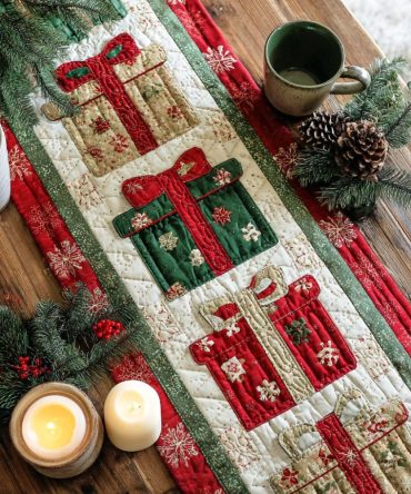 Christmas Glow Quilted Table Runner