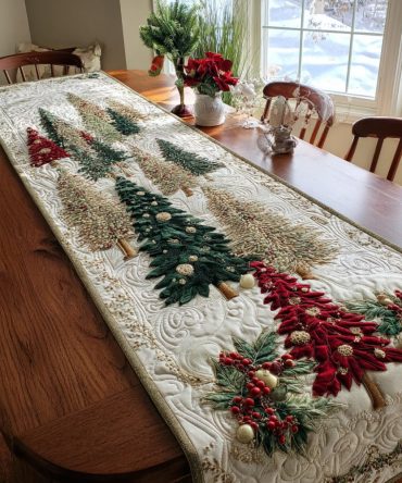 Christmas Grove Quilted Table Runner