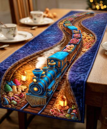 Christmas Locomotion Quilted Table Runner