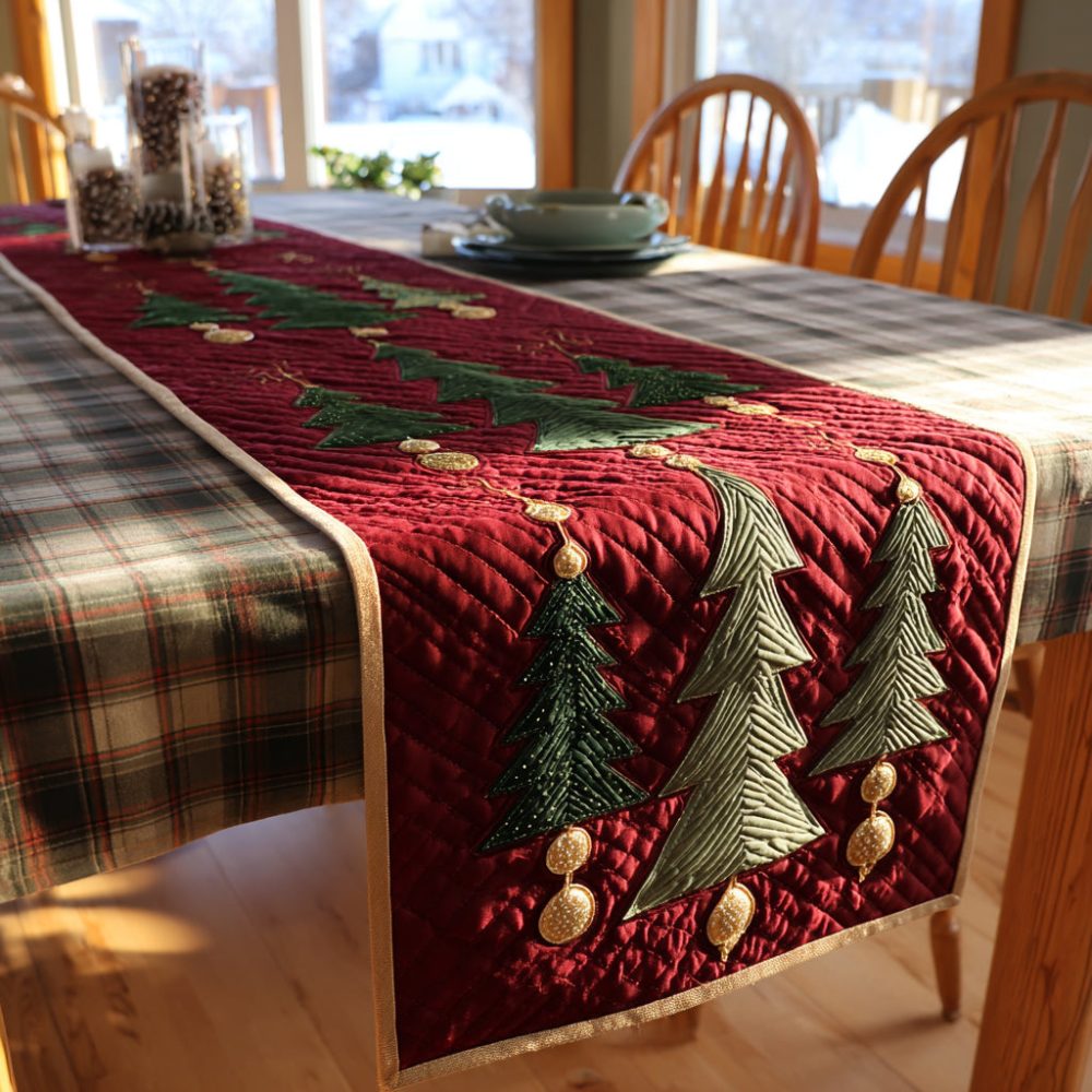 Christmas Pines Quilted Table Runner