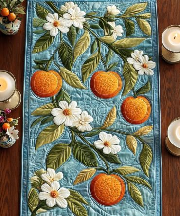 Citrus Bloom Quilted Table Runner