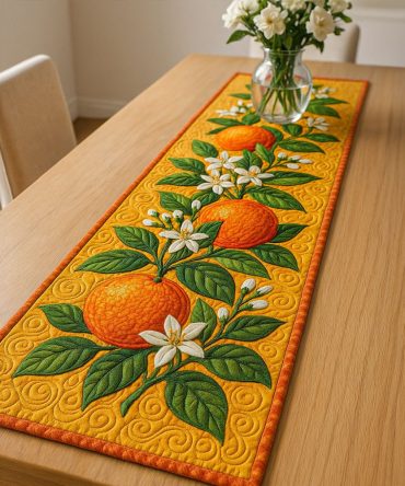 Citrus Blossom Bliss Quilted Table Runner