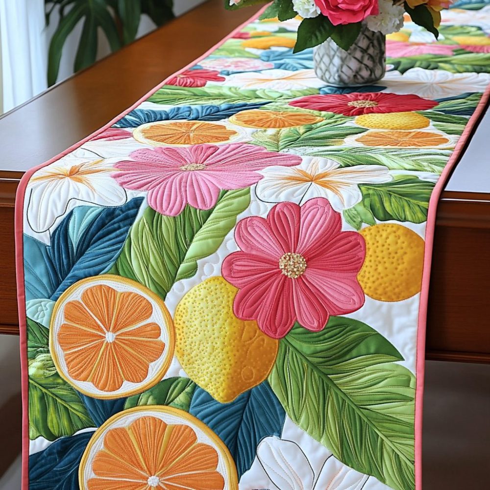 Citrus Vibe Quilted Table Runner