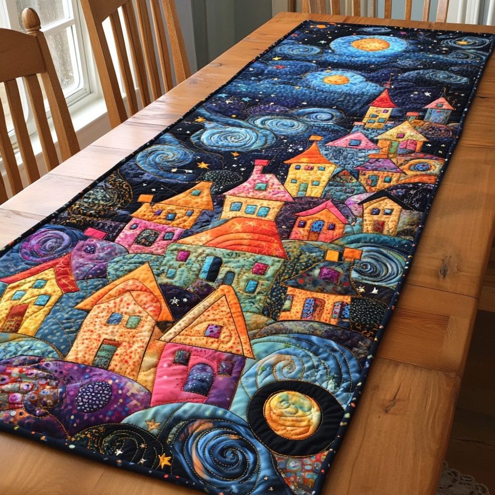 Cityscape Dreams Quilted Table Runner
