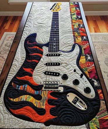 Guitar Fiesta Quilted Table Runner