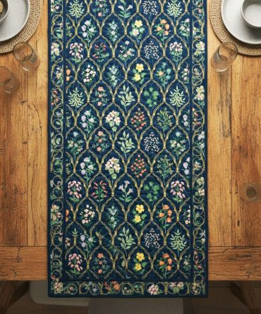 Classic Damask Quilted Table Runner