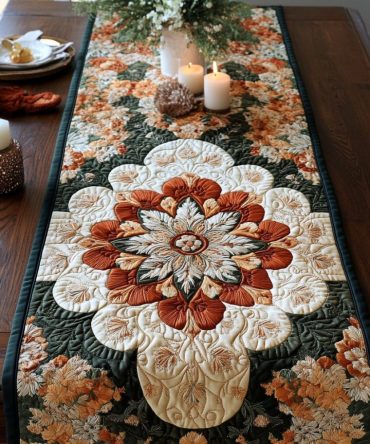 Classic Petal Quilted Table Runner