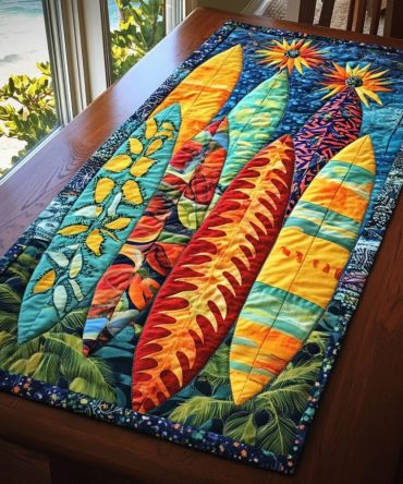 Classic Surfboard Quilted Table Runner