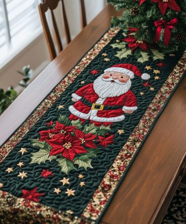 Claus Trail Quilted Table Runner
