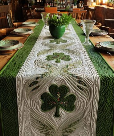 Clover Aura Quilted Table Runner