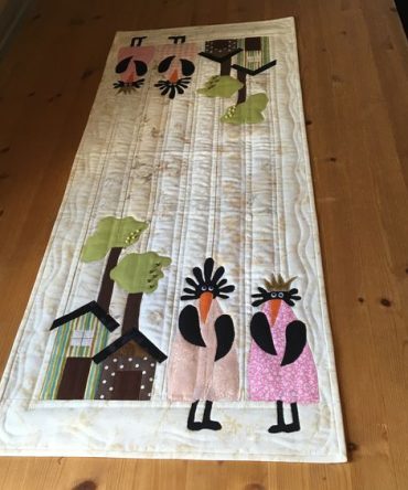 Clucking Love Story Quilted Table Runner