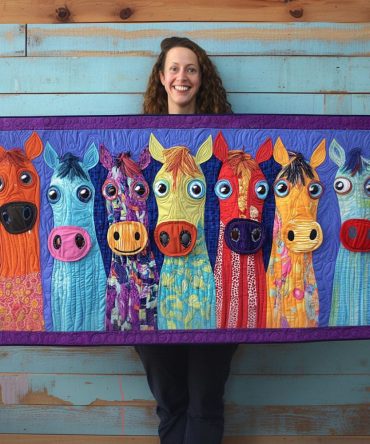 Clumsy Canter Quilted Table Runner