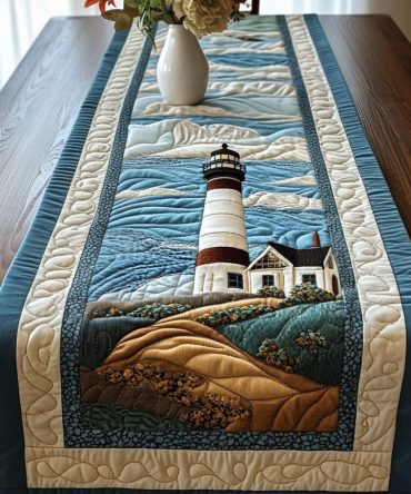 Coastal Beacon Quilted Table Runner