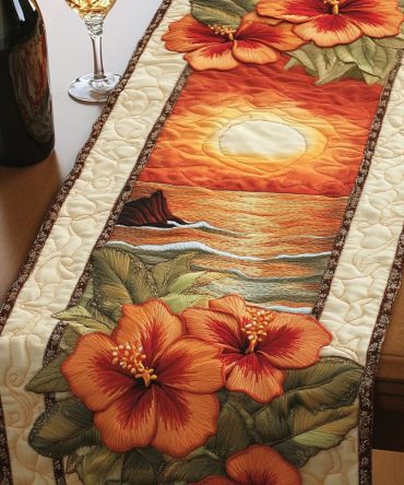 Coastal Bloom Quilted Table Runner