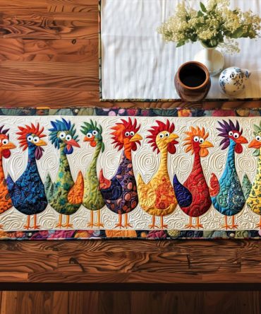 Cock-A-Doodle Delight Quilted Table Runner