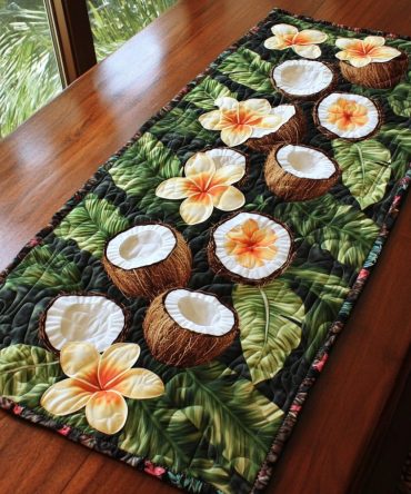 Coconut Breeze Quilted Table Runner