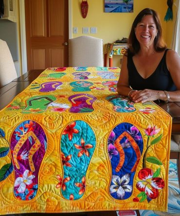 Color Splash Summer Quilted Table Runner