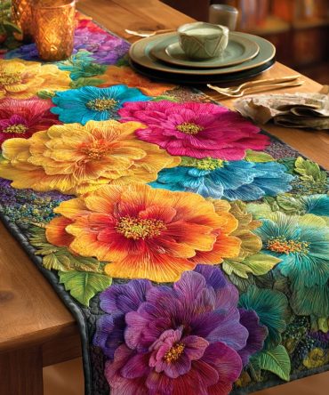 Colorburst Garden Joy Quilted Table Runner