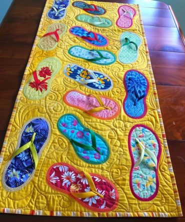 Colorful Coastline Quilted Table Runner