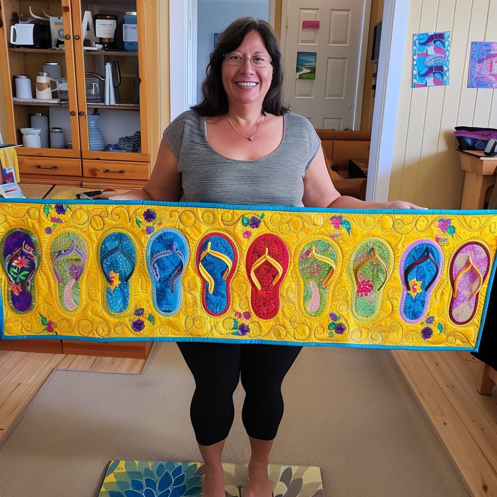 Summer Flip-Flops Quilted Table Runner