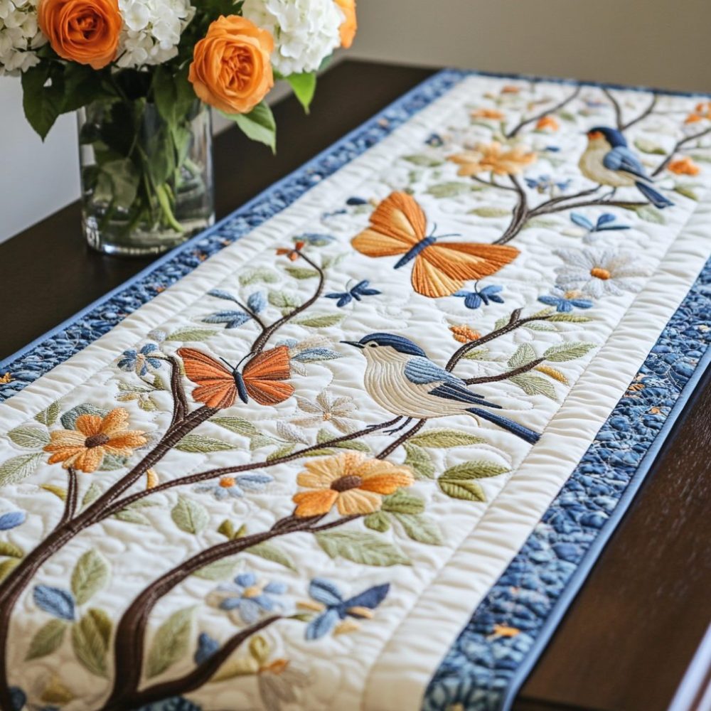 Colorful Flight Quilted Table Runner